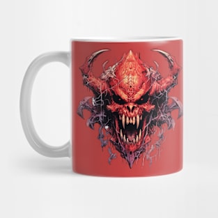 Horned Demon Skull Doom Mug